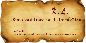 Konstantinovics Liberátusz névjegykártya